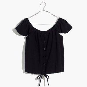 NWT Madewell Off The Shoulder Top Black XS